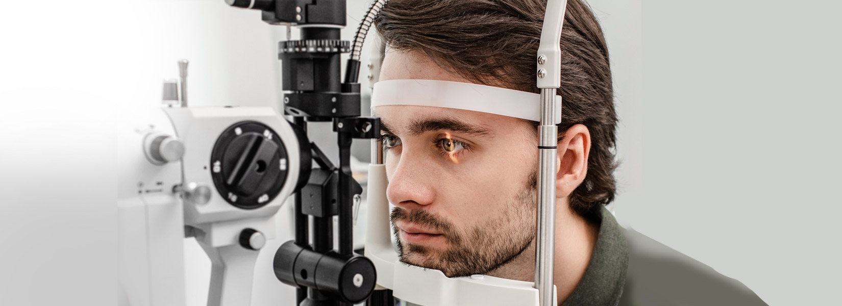young man during eye exam in North Central Omaha